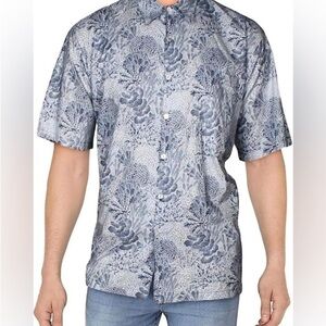 Tori Richard Good Reef! Cotton Lawn Camp Shirt Navy White Size 2XL Vacation